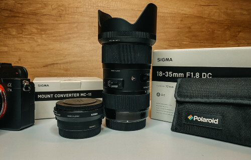 Sigma 18-35mm, f 1.8 canon + Sigma MC- 11 (CanonEF na Sony E)